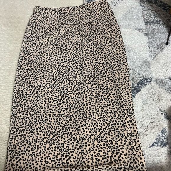 AFRM Leopard Animal Print Mesh Knee Length Skirt Size Small - Picture 8 of 14